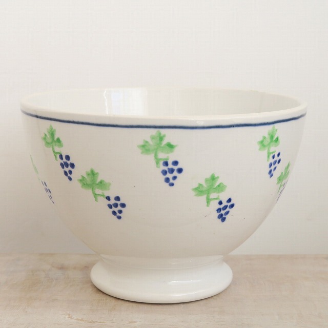 アンティークカフェオレボウル ブドウ Sarreguemines & Digoin