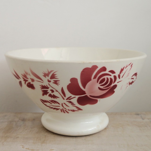 アンティークカフェオレボウル バラ DIGOIN