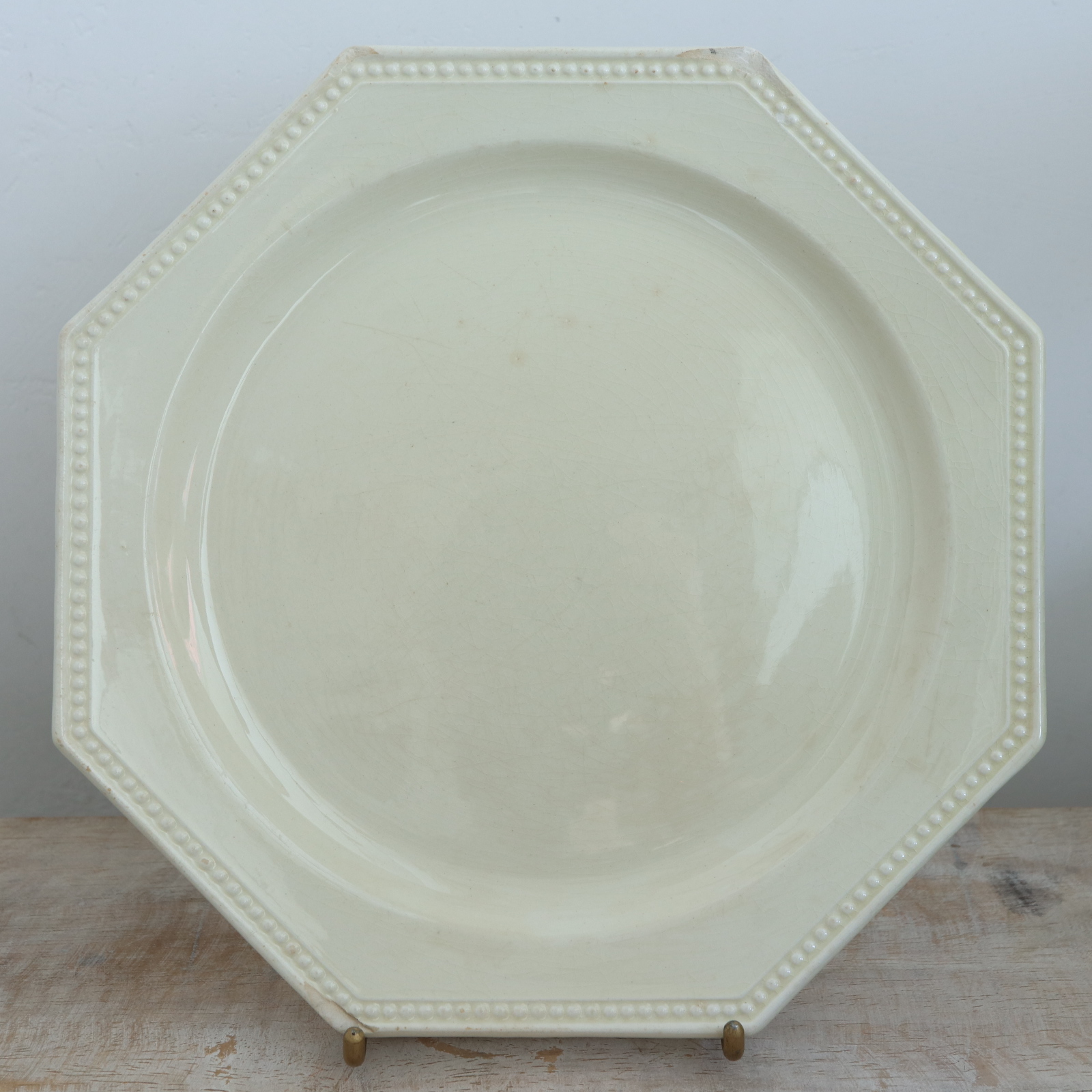 アンティーク プレート オクトゴナル デザート皿 フランス モントロー製 Montereau