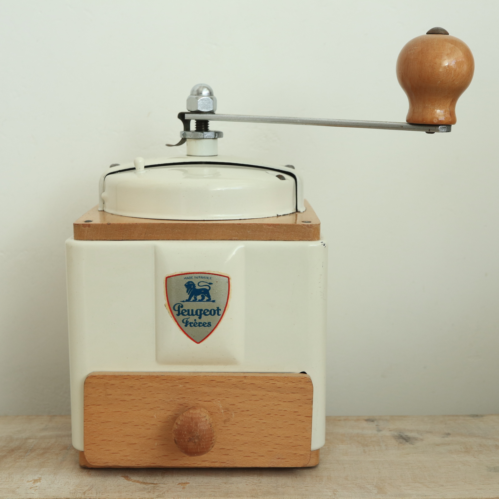 プジョー ビンテージ コーヒーミル ホワイト PEUGEOT