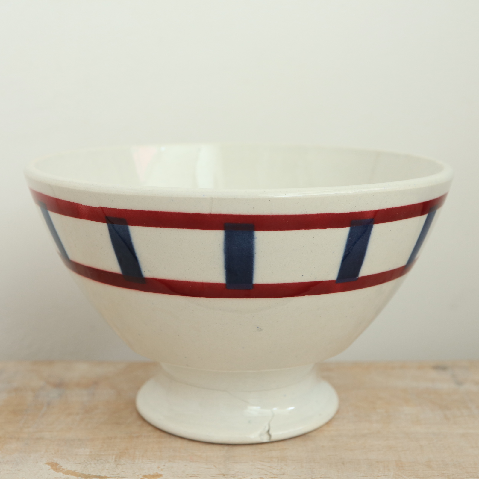 アンティーク カフェオレボウル バスク柄 フランス バドンヴィレー製