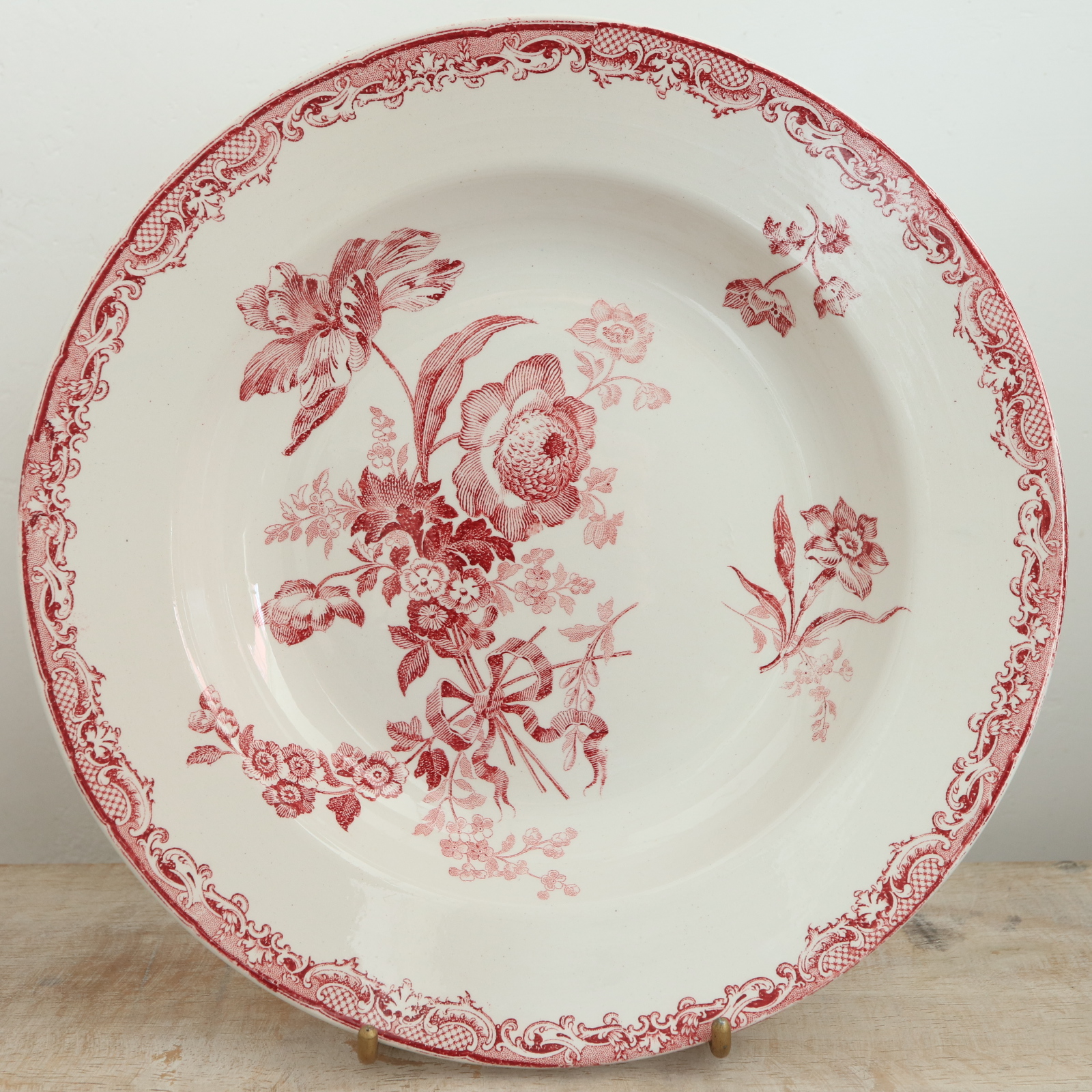 アンティークプレート フォンタンジュ 深皿 フランス サルグミンヌ製