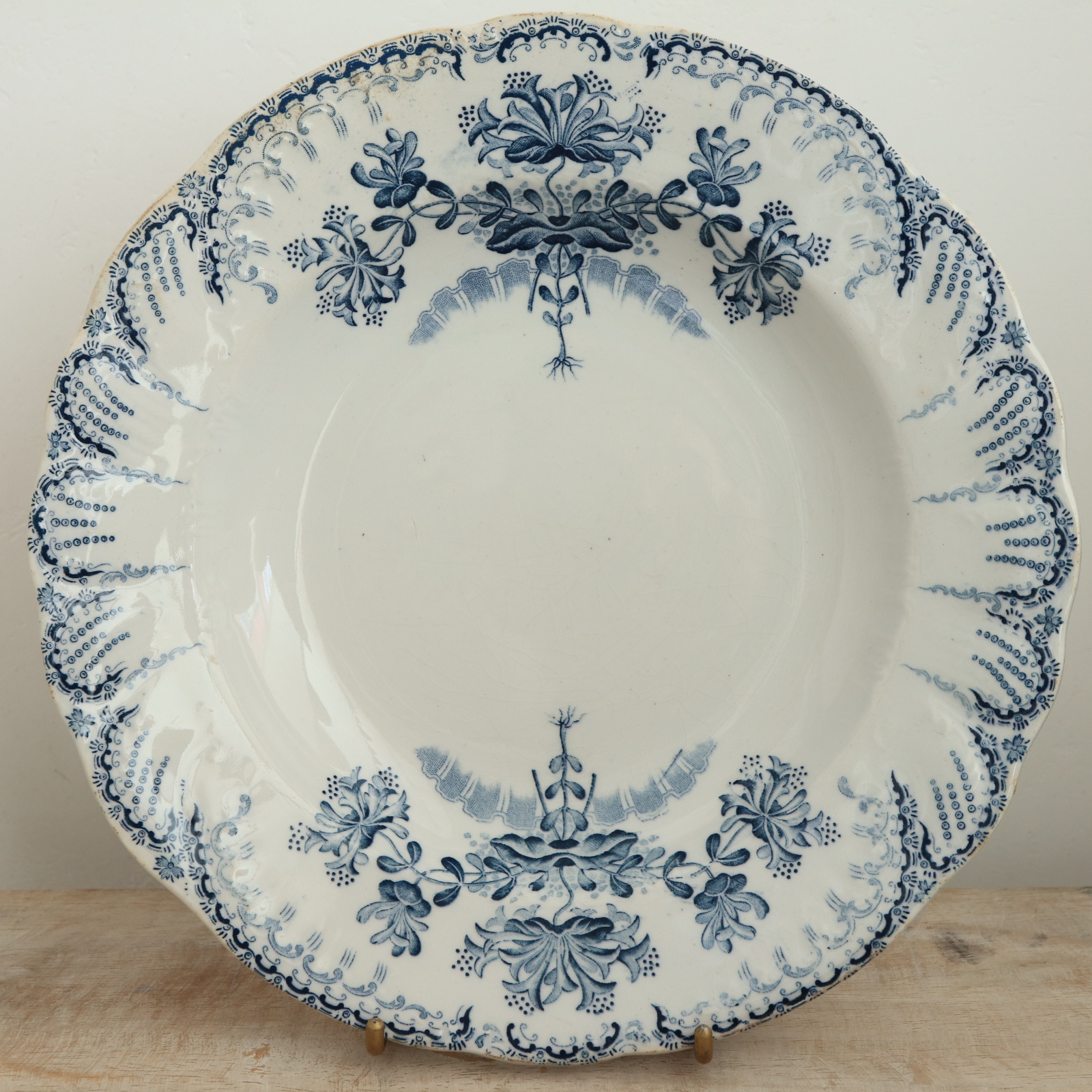 アンティーク プレート 深皿 レジャンス REGENCE フランス サンタマン製 SAINT AMAND HAMAGE NORD