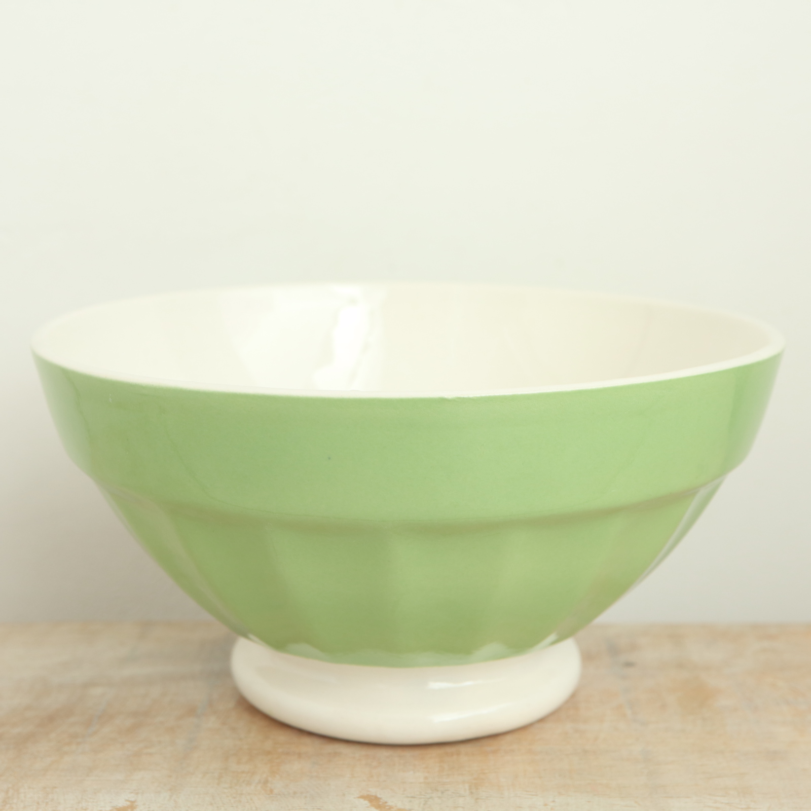 アンティーク カフェオレボウル ライトグリーン フランス ディゴワン&サルグミンヌ製 DIGOIN & SARREGUEMINES