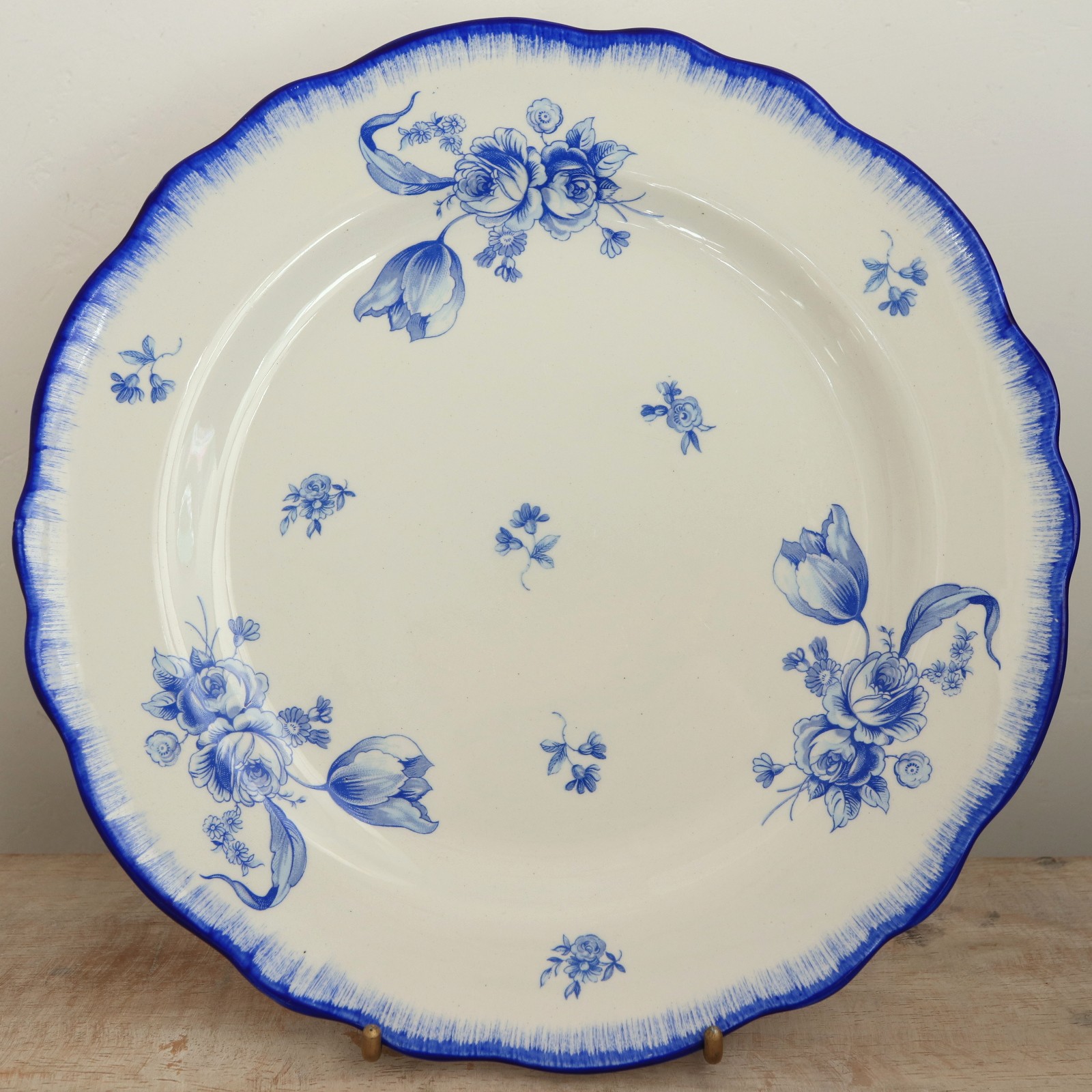 アンティーク プレート 花リム 皿 フランス サラン製 SALINS