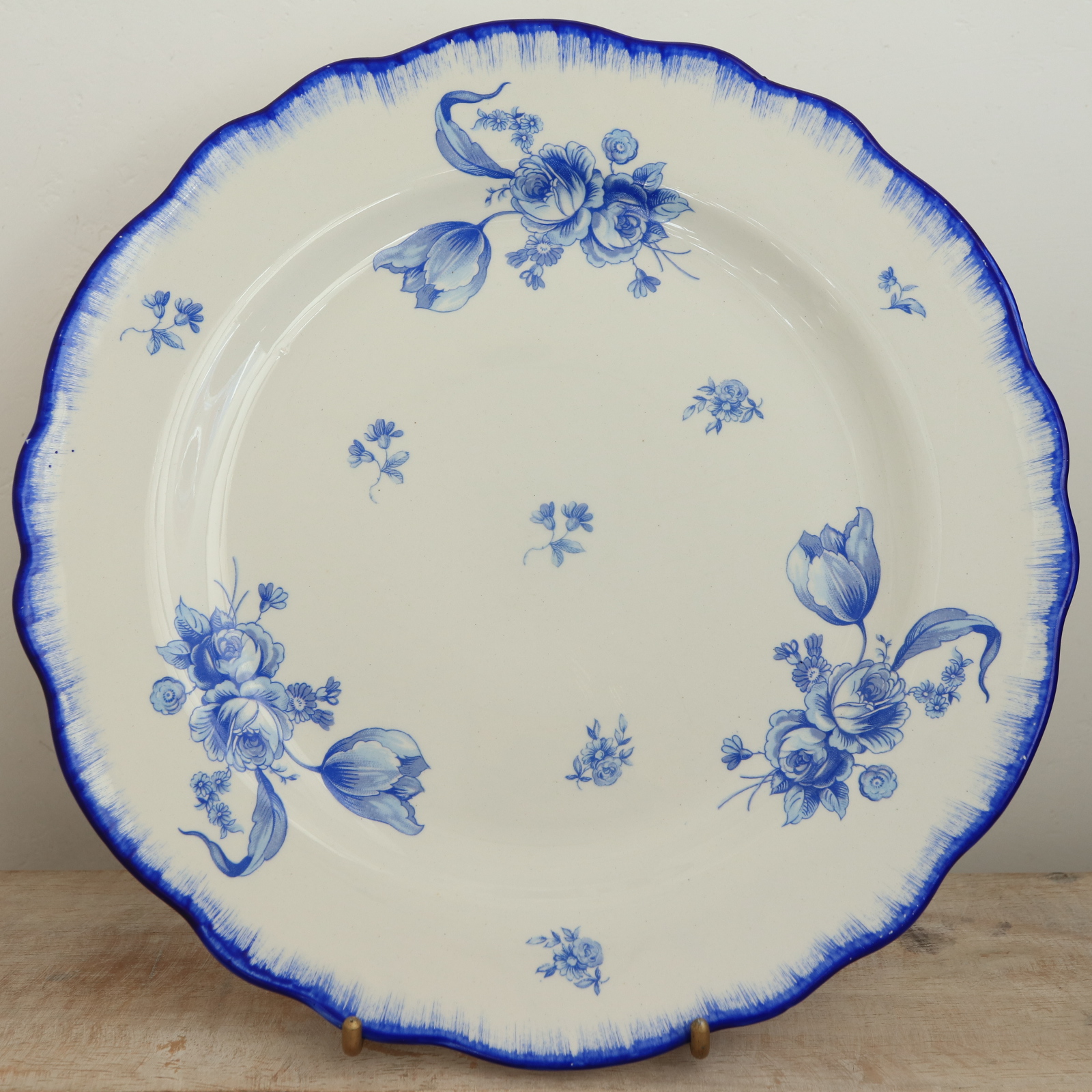 salins サラン　花リム　コンポティエ　アンティーク　脚付き皿 サルグミンヌ 脚付き プレート 花リム コンポティエ フランスアンティーク