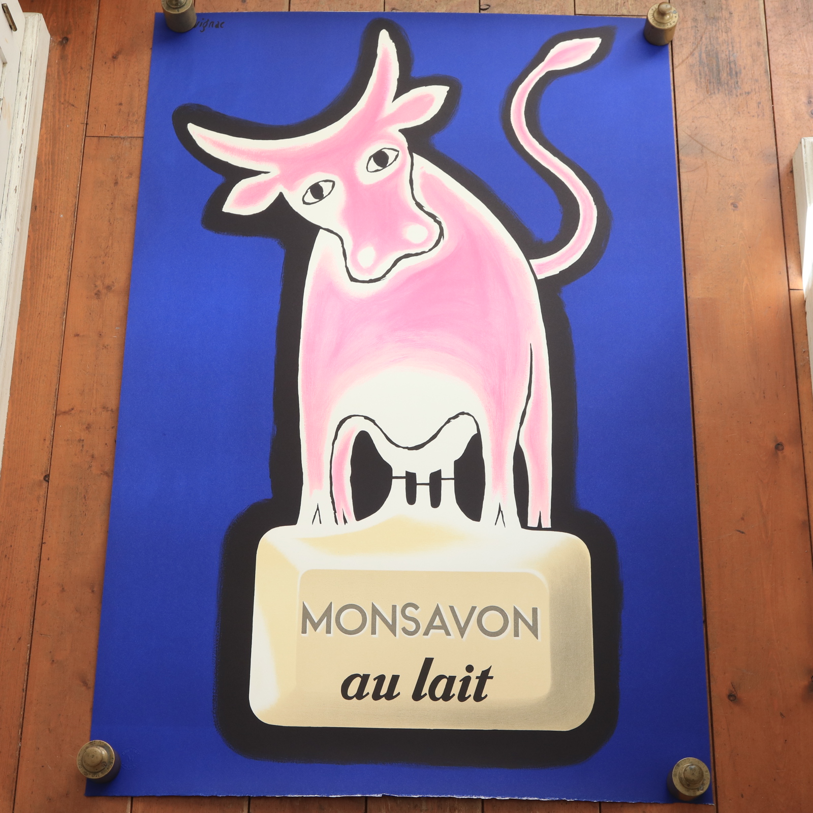 レイモン サヴィニャック モンサヴォン ピンクの牛 リトグラフ