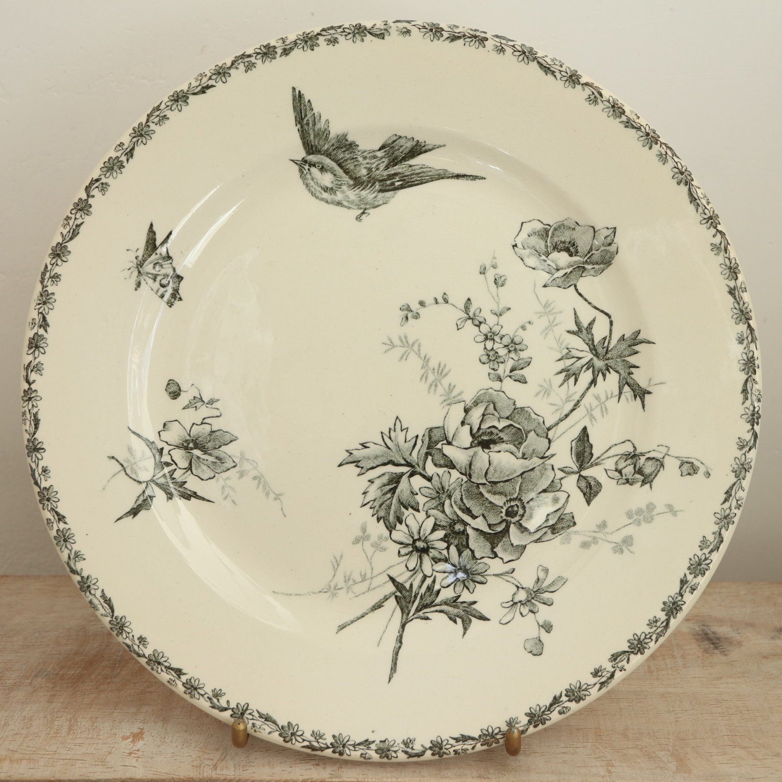 フランスアンティーク　希少ショワジールロワ　デザート皿 アンティーク プレート デザート皿 フランス ショワジールロワ製