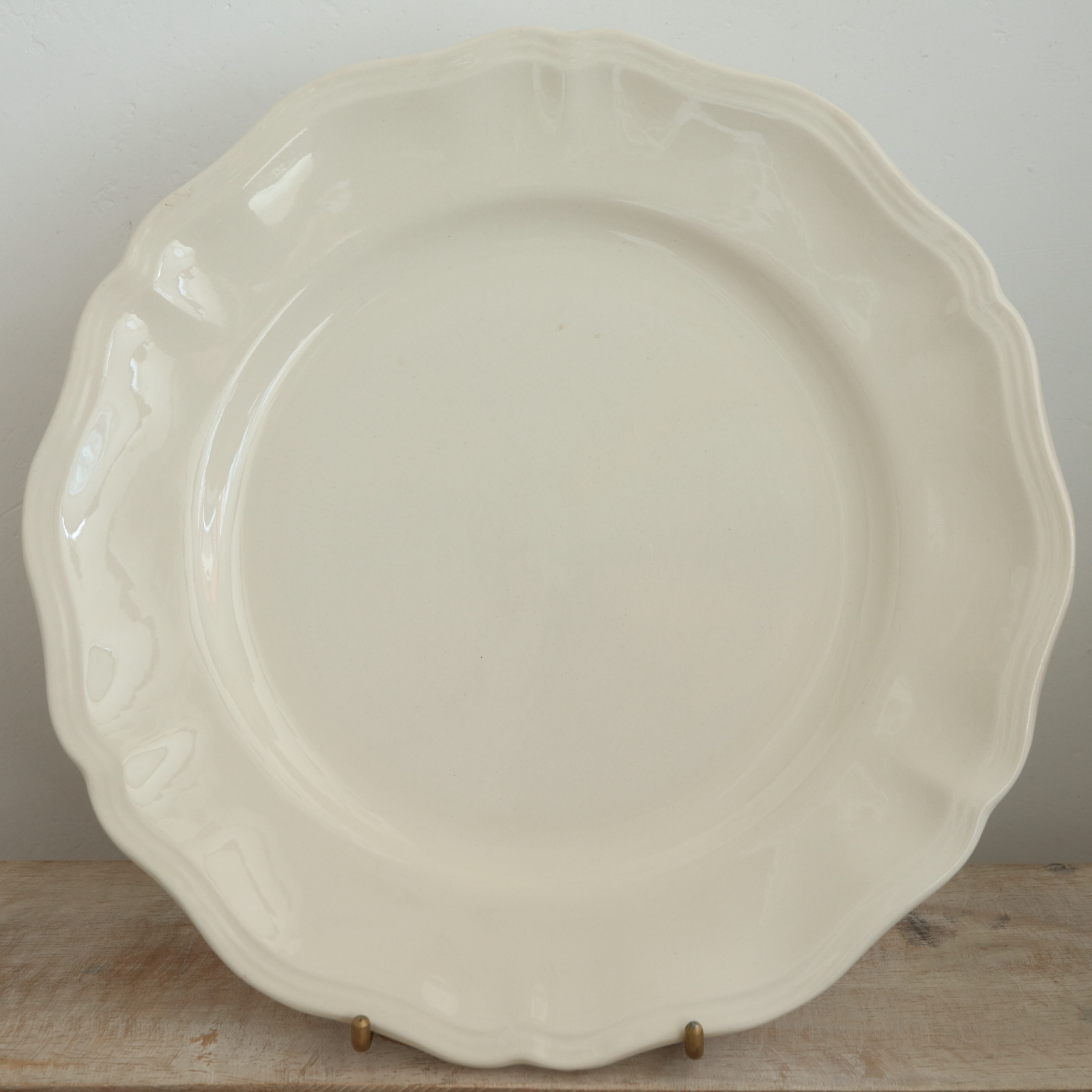 アンティークプレート 皿 花リム Ivoire フランス サルグミンヌ製