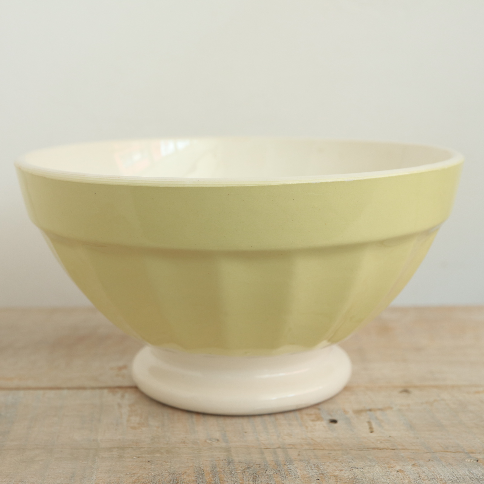 アンティーク カフェオレボウル ライトイエロー サルグミンヌ フランス Digoin & Sarreguemines Antique Bowl