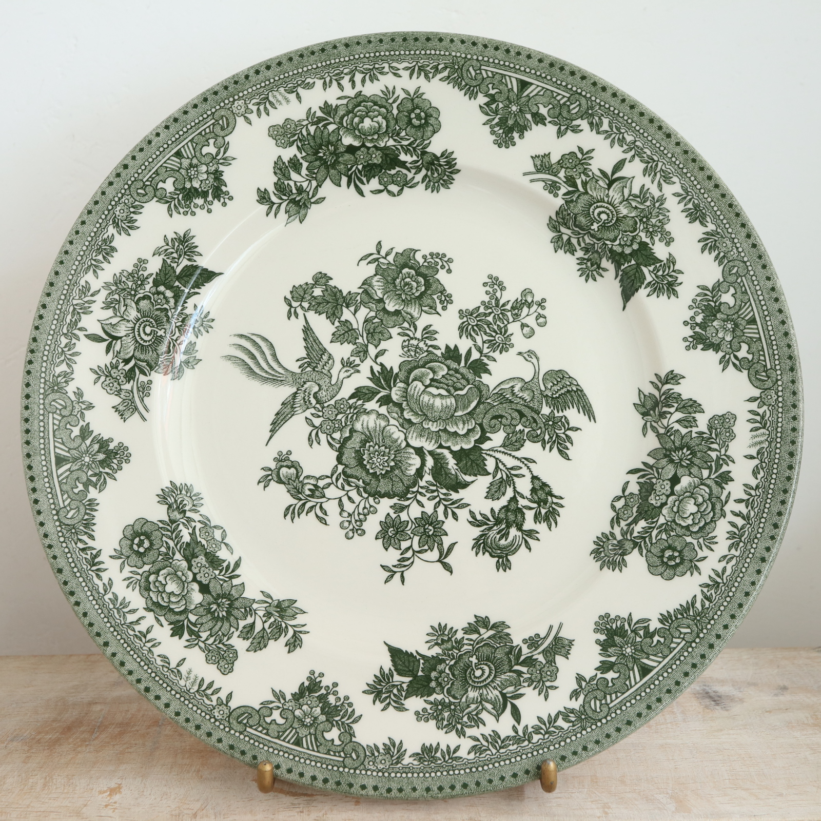 バーレイ グリーン アジアティックフェザンツ プレートM Burleigh Green Asiatic Pheasants Plate 22cm