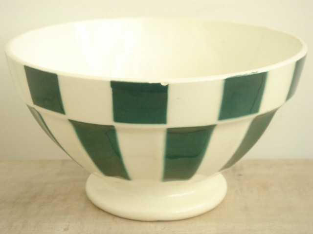 アンティーク カフェオレボウル グリーンチェック Digoin