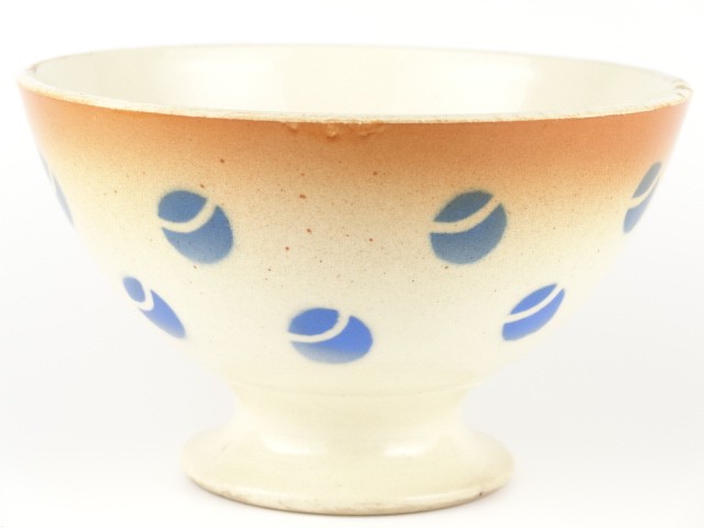 アンティークカフェオレボウル 水玉 K et G Luneville製