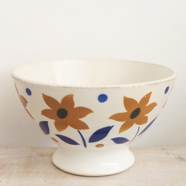 アンティークカフェオレボウル 花 Badonviller