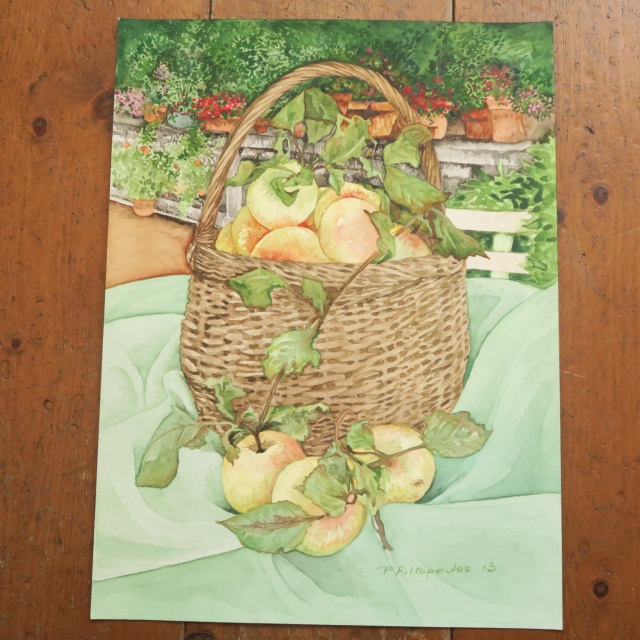 水彩画 リンゴ by Pascale