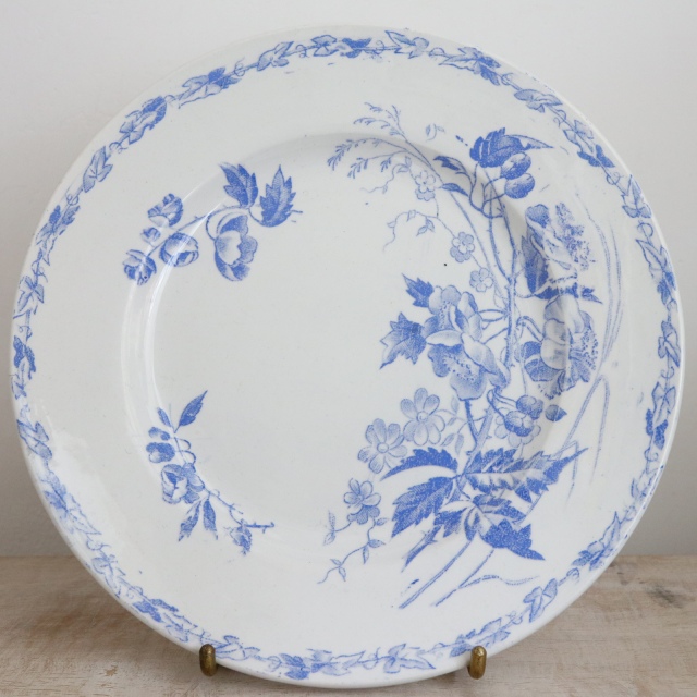 アンティークプレート デザート皿 KATECROWN フランス クレイユ