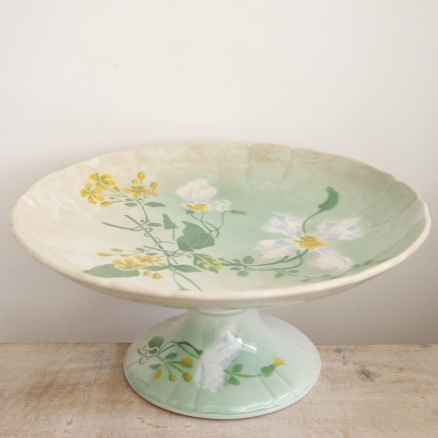 アンティーク コンポティエ クレマチス フランス リュネヴィル製 KG Luneville