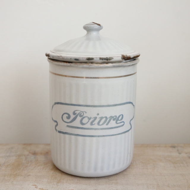 BB社 アンティーク ホウロウキャニスター Poivre コショウ入れ