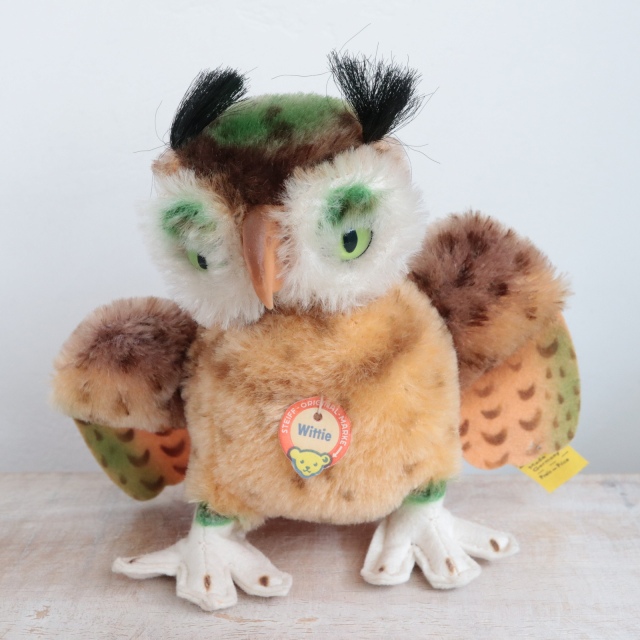 アンティーク シュタイフ フクロウ Steiff Wittie 14cm