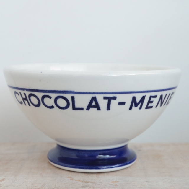 アンティーク カフェオレボウル CHOCOLAT MENIER フランス クレイユモントロー製 Creil Montereau