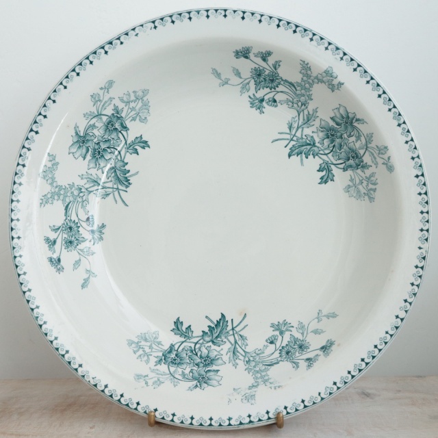 アンティークプレート 大きな深皿  ELVIRE フランス サルグミンヌ製 U&C SARREGUEMINES