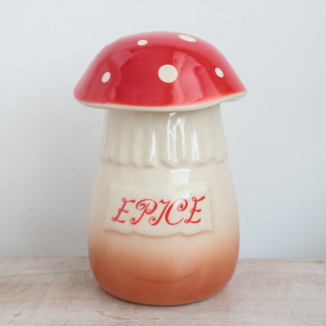 フランス ビンテージ キノコ キャニスター EPICE 香辛料