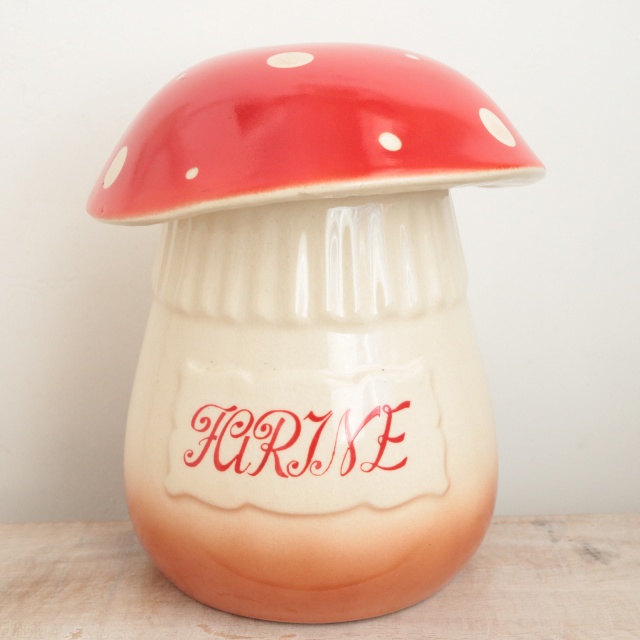 フランス ビンテージ キノコ キャニスター FARINE 小麦粉