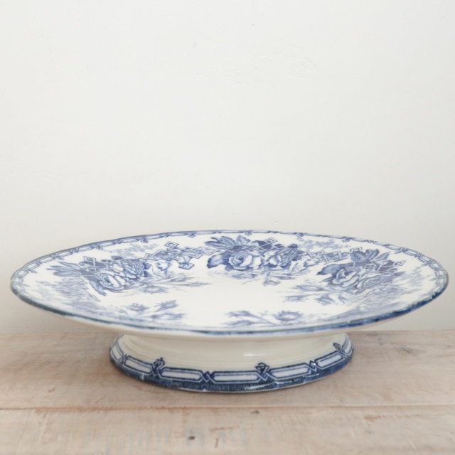 アンティーク コンポティエ FLORA フランス クレイユモントロー製 Creil Montereau