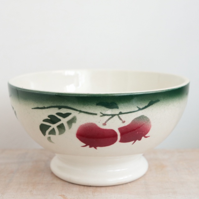 アンティーク カフェオレボウル フルーツ フランス サルグミンヌ製 SARREGUEMINES