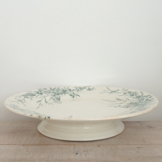 アンティーク コンポティエ 小鳥 LINOTTE フランス クレイユモントロー製 Creil Montereau