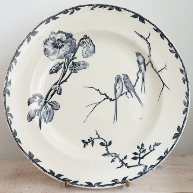 アンティーク プレート PRINTEMPS 皿 Emile bourgeois フランス ショワジールロワ製 CHOISY LE ROI