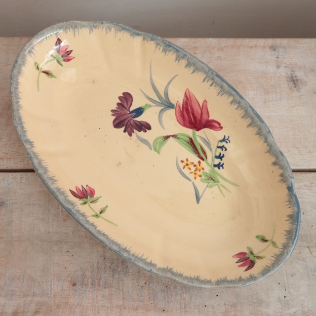 アンティーク ラヴィエ オーバル皿 Val de Loire フランス ペクソンヌ製 PEXONNE Fenal Freres