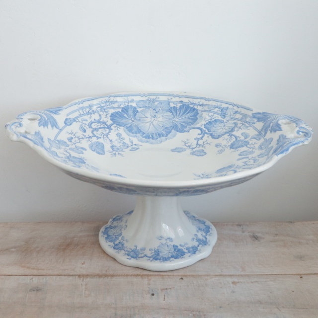 アンティーク コンポティエ ゼラニウム GERANIUM フランス サルグミンヌ製 U&C SARREGUEMINES