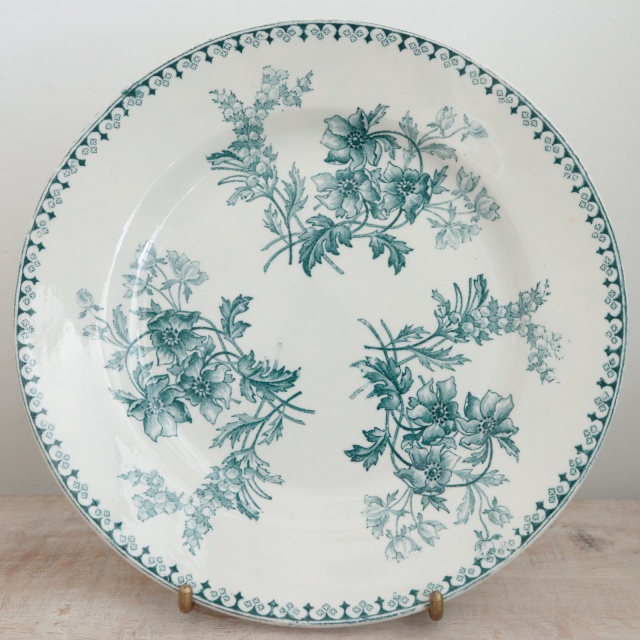 アンティークプレート デザート皿 ELVIRE フランス サルグミンヌ製 U&C SARREGUEMINES