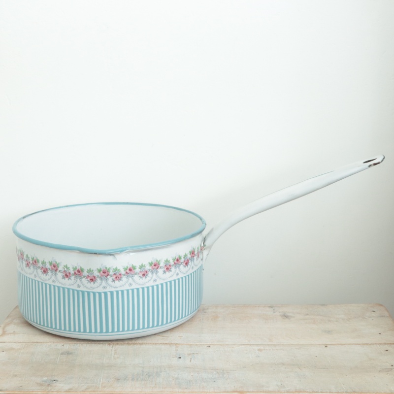 BB社 ローズガーランド アンティーク ホウロウ 片手鍋 LLサイズ