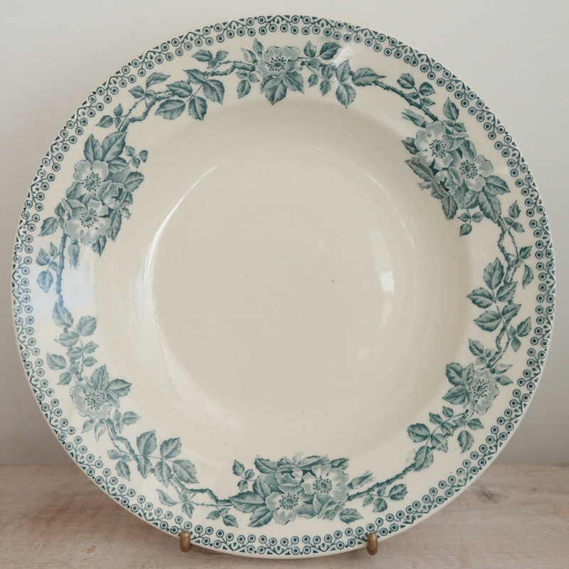 アンティークプレート グアドループ 深皿 GUADELOUPE フランス サンタマン製 SAINT AMAND