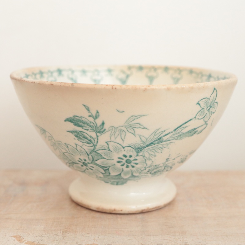 アンティーク プチ カフェオレボウル フランス サルグミンヌ製 OPAQUE DE SARREGUEMINES