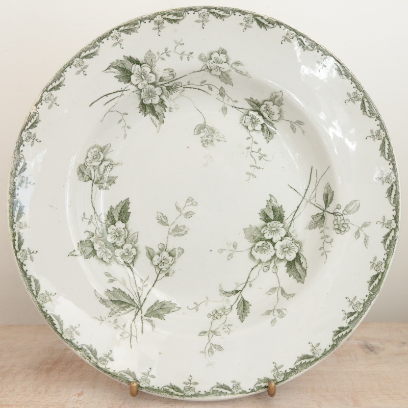 アンティーク プレート ロゼット 深皿 ROSETTE フランス サンタマン製 SAINT AMAND HAMAGE
