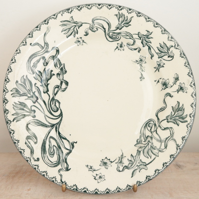 アンティーク プレート エルビエ デザート皿 HERBIER フランス サラン製 SALINS