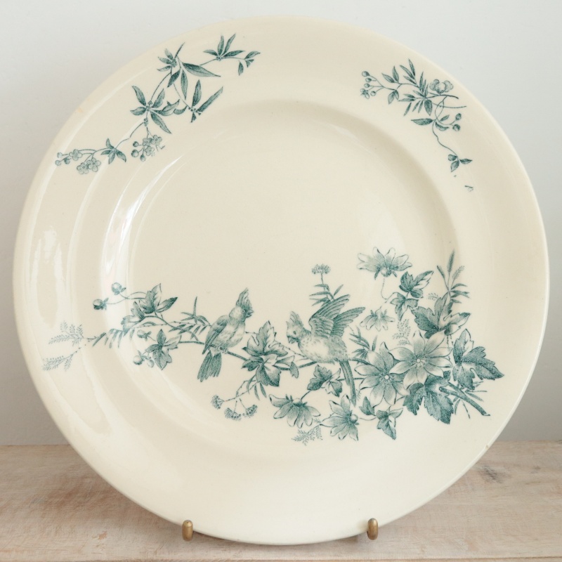 アンティークプレート 小鳥 皿 MIGNON フランス ロンウィー製 LONGWY