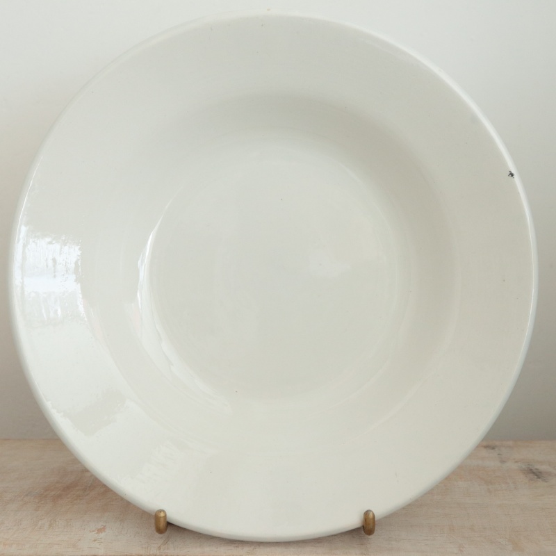 アンティークプレート 白深皿 フランス サルグミンヌ製 Sarreguemines & Digoin