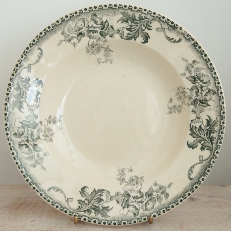 アンティーク プレート 深皿 LISERONS フランス ショワジールロワ製 CHOISY LE ROI