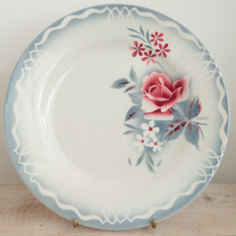 アンティーク プレート OLGA 皿 フランス サルグミンヌ製 Sarreguemines & Digoin