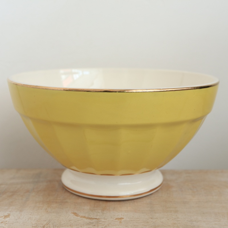 アンティーク カフェオレボウル イエロー フランス ディゴワン&サルグミンヌ製 DIGOIN & SARREGUEMINES
