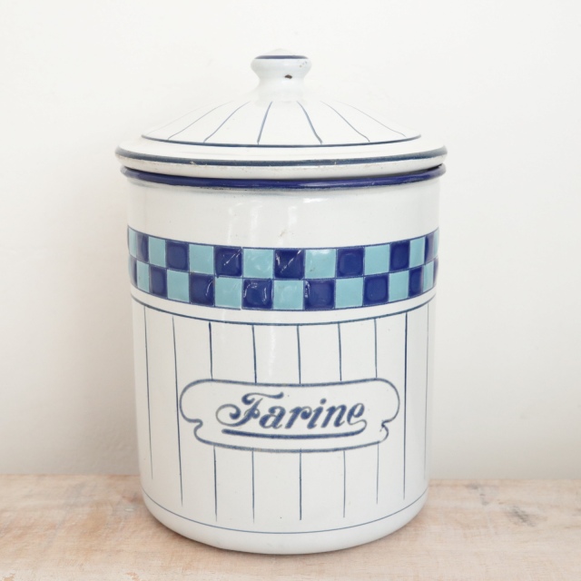BB社 ダミエ アンティーク ホウロウキャニスター Farine 小麦粉