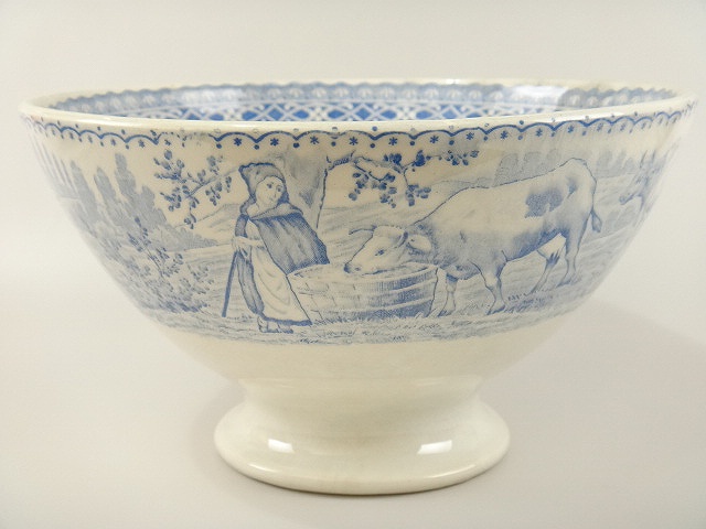 アンティークカフェオレボウル Laitiere Saint Amand et HAMAGE Nord製