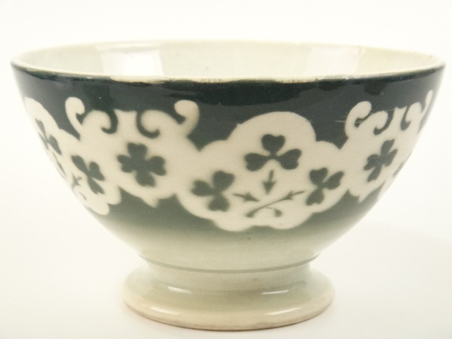 アンティークカフェオレボウル クローバー GIEN製