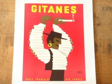 ヴィンテージポスター】yoldjoglou GITANES ジタン（GITANES 石