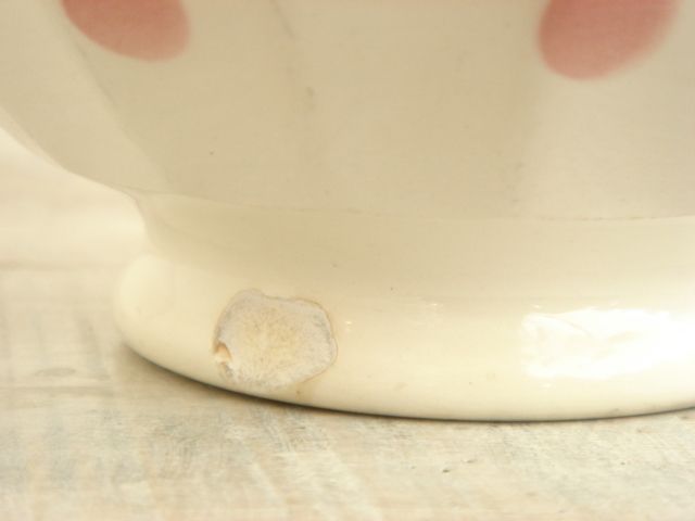 アンティーク カフェオレボウル 水玉 Luneville リュネヴィル
