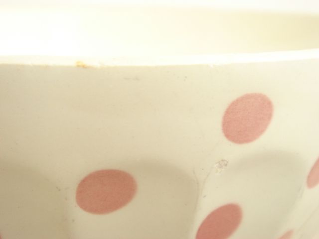 アンティーク カフェオレボウル 水玉 Luneville リュネヴィル